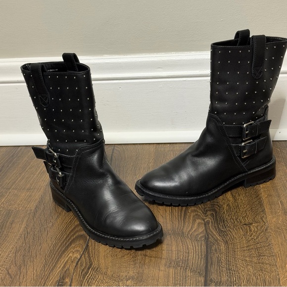 Banana Republic Shoes - Banana Republic leather Black Studded Women's Boots s/6